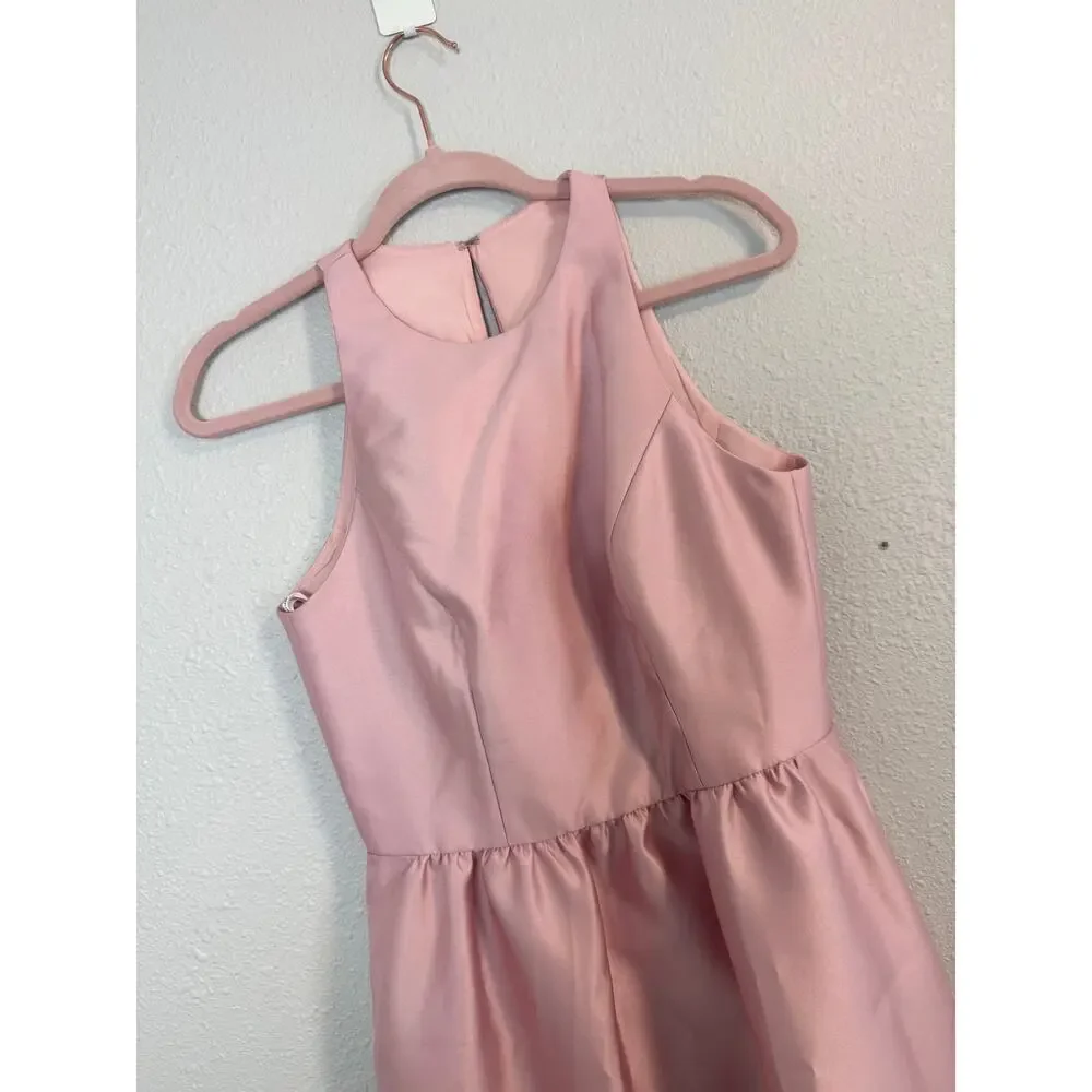 Alfred Sung D707 Rose Satin Maxi Dress Sleeveless Keyhole Back 4 - Picture 4 of 9